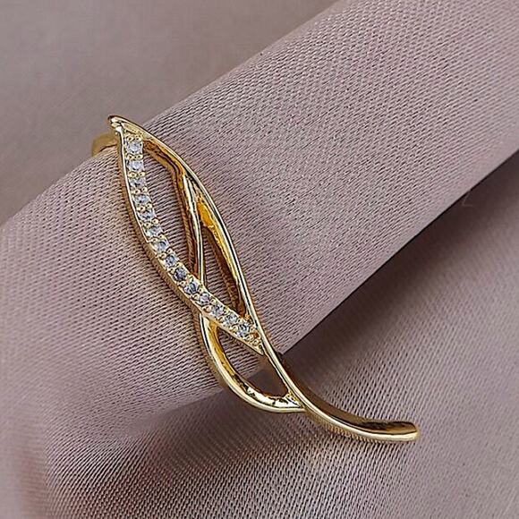 Gold Zircon Ear Climber - Picture 2 of 5